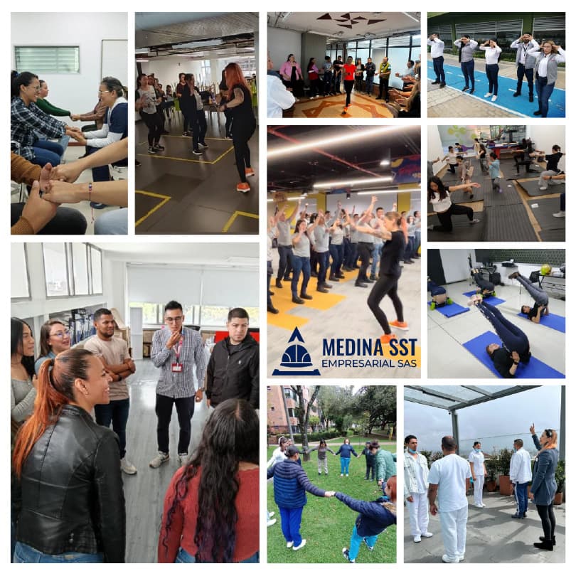 Profesional dictando una capacitación en seguridad industrial dentro de una empresa, imagen ideal para promocionar programas de SST.