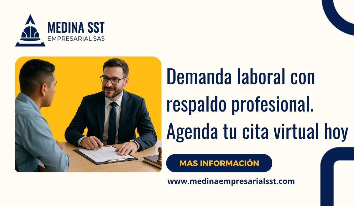 Asesor laboral profesional brinda orientación a trabajador sobre demanda laboral en una oficina moderna.