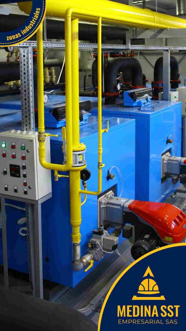 Consultor realizando mediciones ambientales de estrés térmico en calderas industriales según normativa vigente de SST.