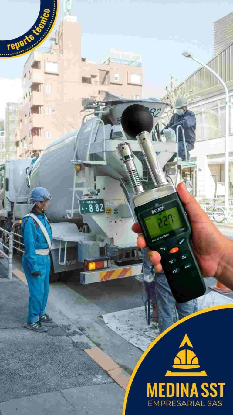 Guía de Mediciones Ambientales de Estrés Térmico en Industria Cementera realizada cerca de los hornos de clínker.