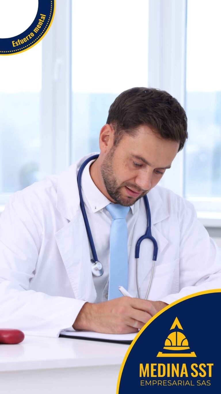 Personal médico gestionando el Riesgo Psicosocial en Sector Salud Privado durante la atención de pacientes críticos.