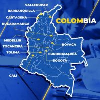 Mapa de cobertura nacional de los servicios de seguridad y salud en el trabajo prestados por Medina SST Empresarial SAS.